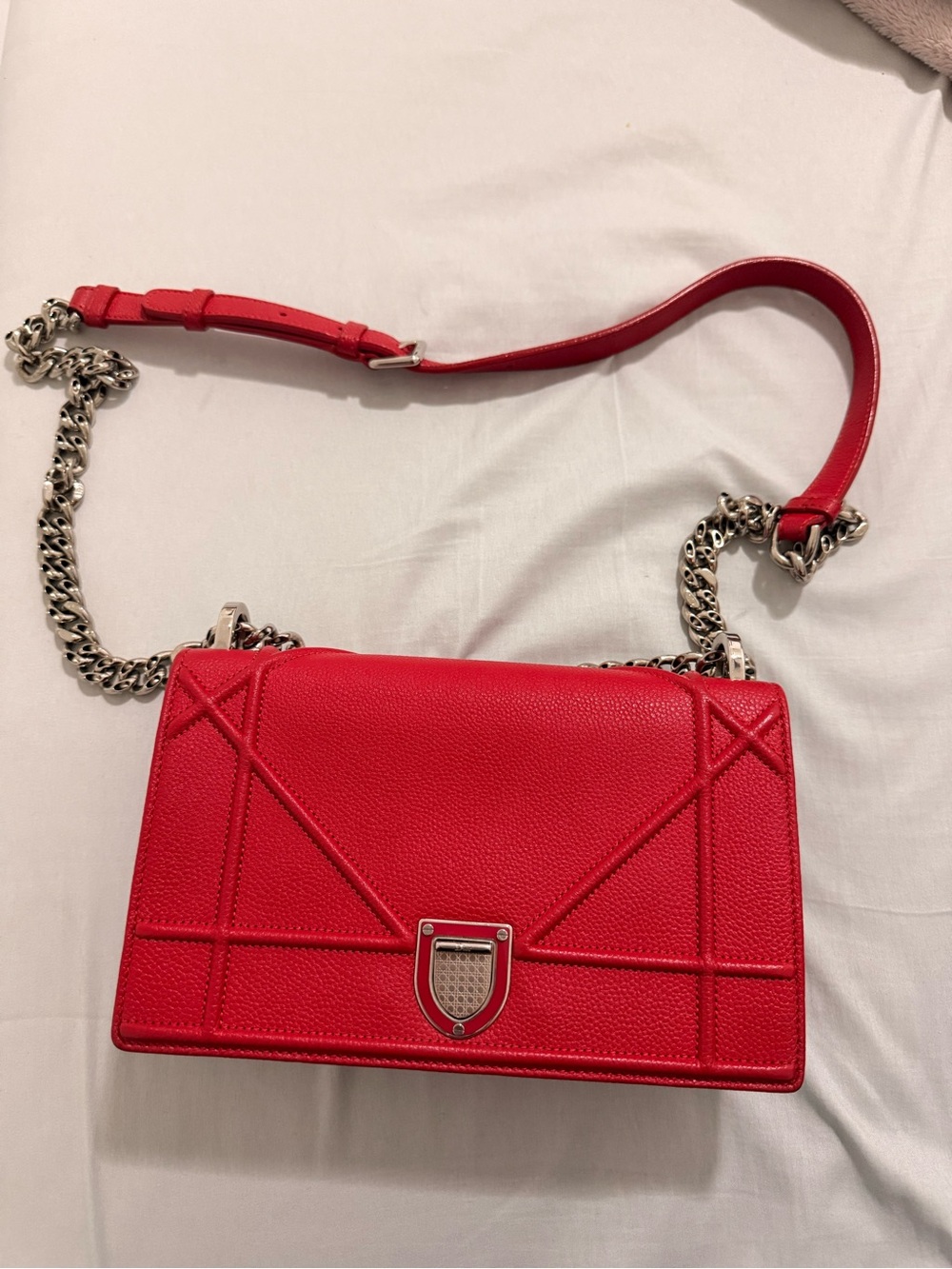 Dior Diorama Red Leather Purse